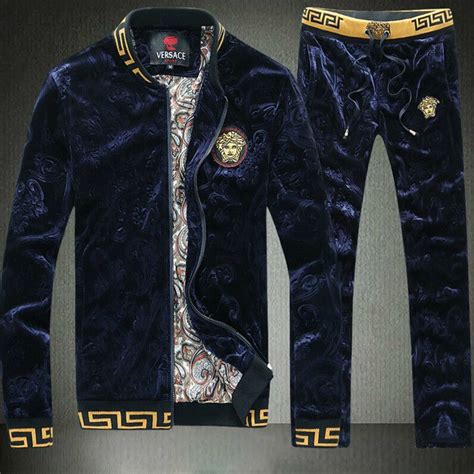 versace velour tracksuit|versace tracksuit for men.